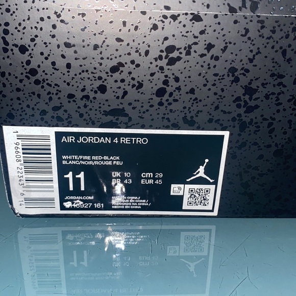 Authentic Air Jordan 4 Retro Red Cement Size 11 - Picture 8 of 8